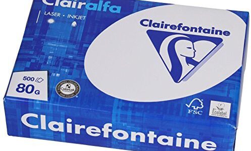 Clairefontaine 1910 °C  papier kopiowy Clair Alfa DIN A5, 80 G/M, 500 arkuszy, Bright White 1910